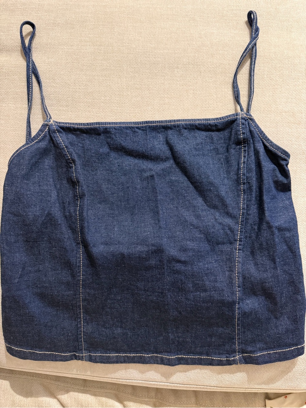 Zara Dark Blue Denim Spaghetti-Strap Cami